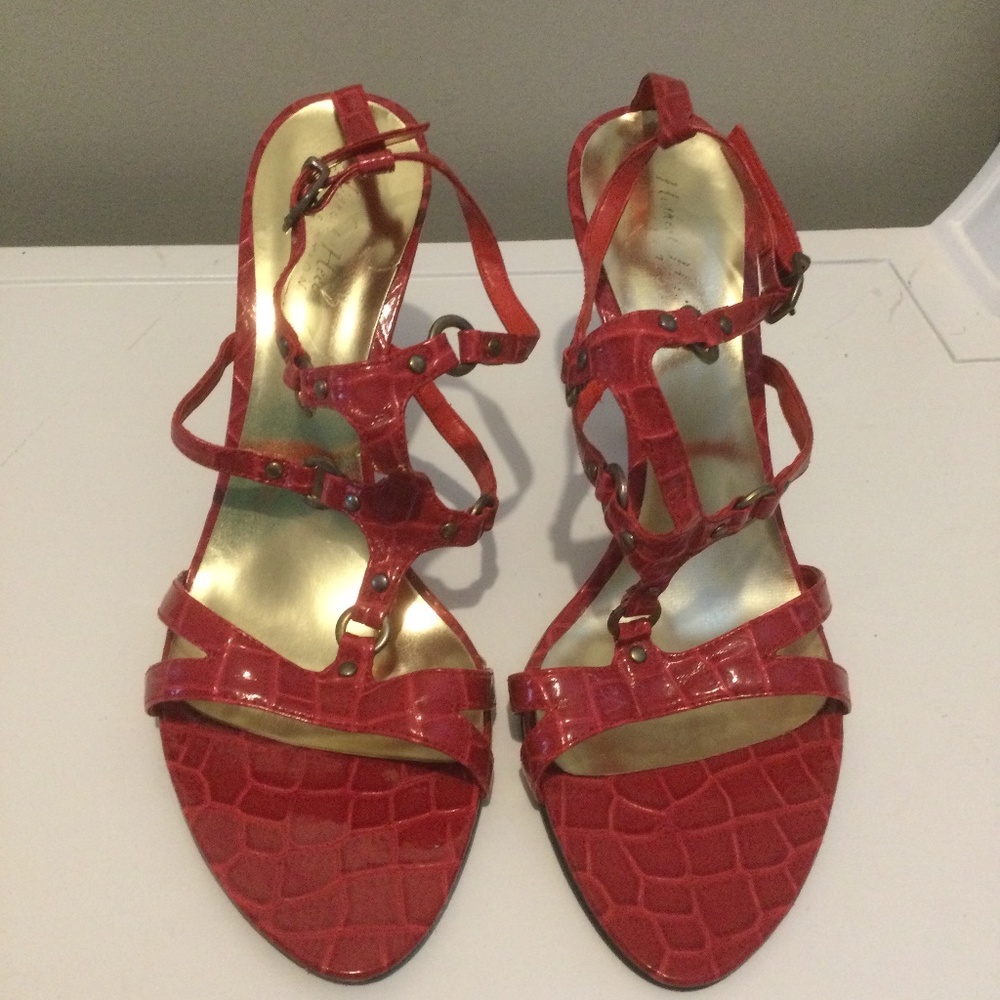 Highest Heel Red Strapy stiletto